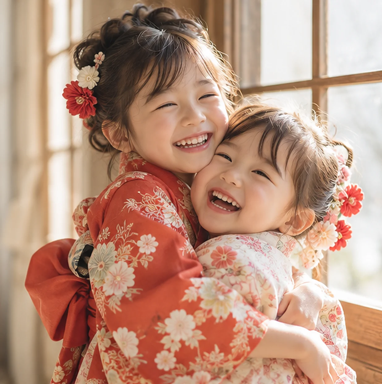 寄り添う姉妹