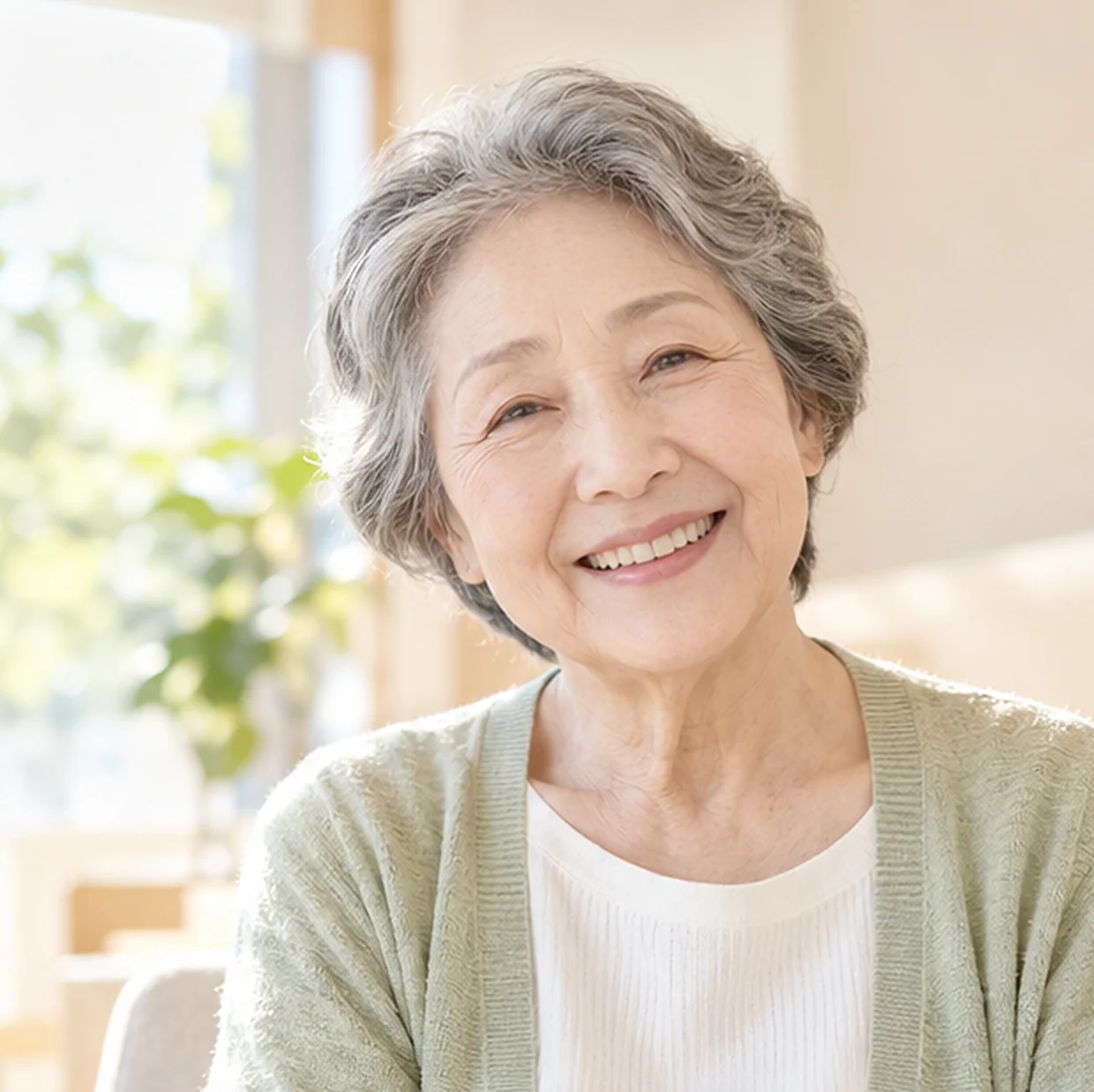 やわらかく微笑む女性