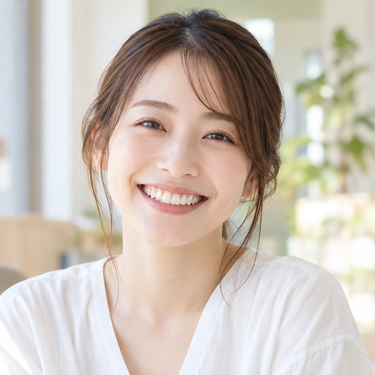 自然な笑顔の女性