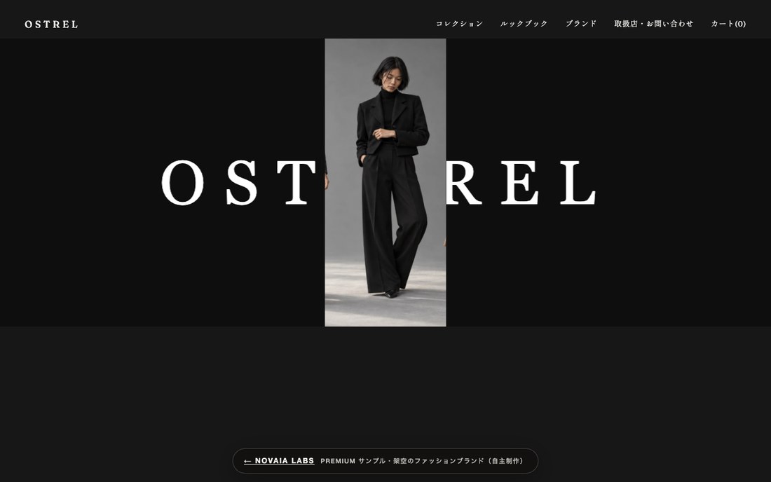 Sample screen: OSTREL (fashion brand)